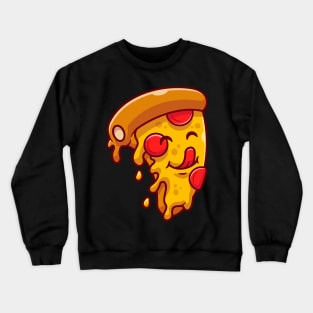 Cute Slice Of Pizza Cartoon Crewneck Sweatshirt